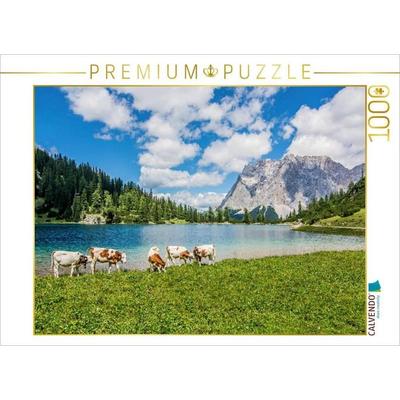 CALVENDO Puzzle Blick über den Seebensee zur Zugspitze | 1000 Teile Lege-Größe 64x48cm Foto-Puzzle für glückliche Stunden