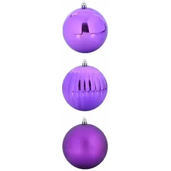 vidaXL Weihnachtskugel-Set 3 pcs Lila Kunststoff