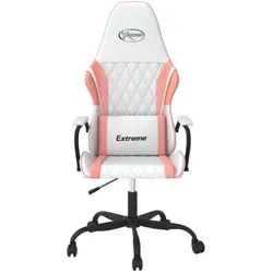 vidaXL Ilaria, Gaming Stuhl, Weiss, Rosa