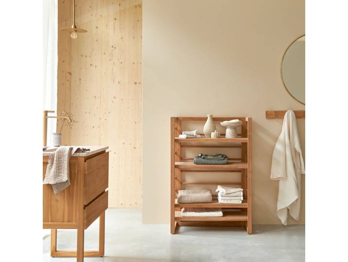 Niedriges Regal aus massivem Teakholz - Natur - Teak