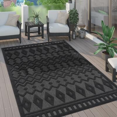 Paco Home Indoor & Outdoor Rug With Geometric Trellis High-Low Pattern
