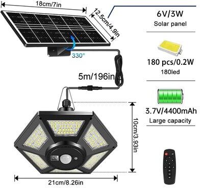 Uplifted Goods Solar Pendant Motion Sensor LED Light solar Pendant Lamp B