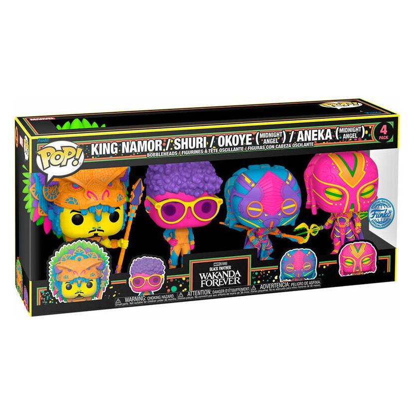 Funko Marvel POP! Movies Vinyl Figuren 4er-Pack Black Panther Wakanda Forever S2 9 cm (46882)