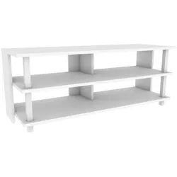 WellHome - TV-Tisch aus weißer Melamin-Spanplatte - 120 x 44,6 x 47,4 cm