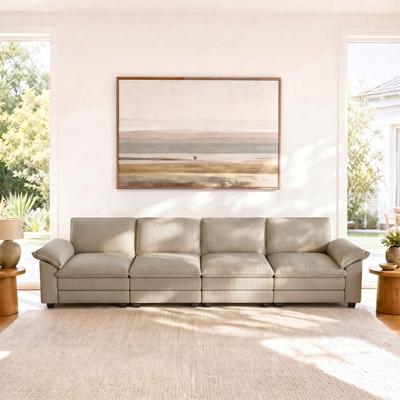 Uixe Modern Corduroy 4-Piece Modular Sectional Sofa