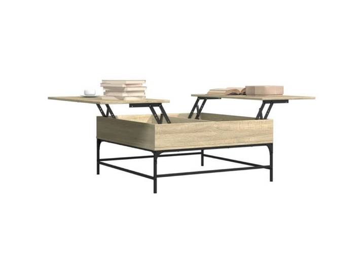 Table basse - MOTHINESSTO - Chêne sonoma - 95x95x45 cm - Plateau relevable - Pieds réglables