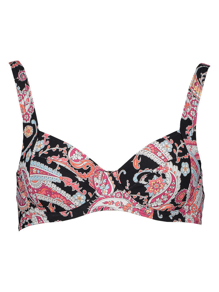 Sunseeker Bikini-Oberteil in Schwarz/ Pink - 38G-Cup