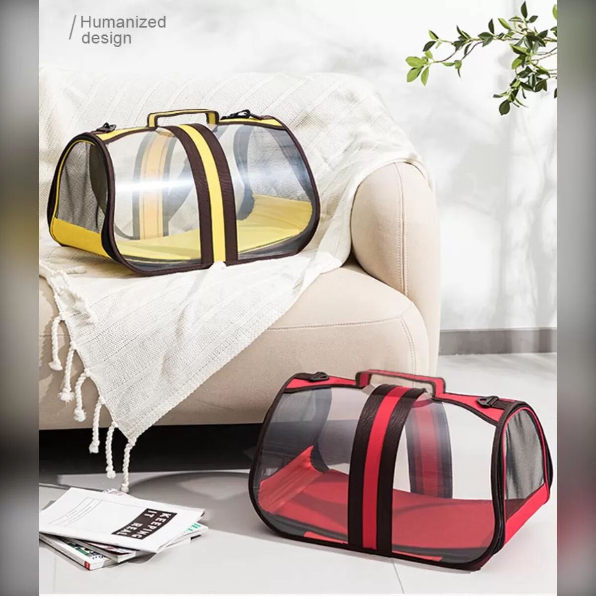 INF Sac de Transport Transparent Panoramique pour Animaux - Capsule Spatiale Portable Rose