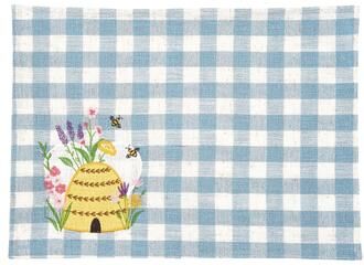 C&F Home "13"" x 18"" Bee Happy In Blue Embroidered Placemat Set of 6 - 13"" x 18"""