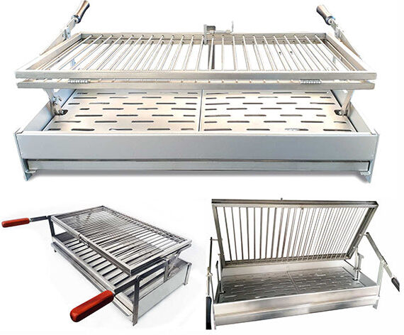 My-Barbecue Parrilla giratoria de acero inoxidable Weekend F50 - 78x42 cm