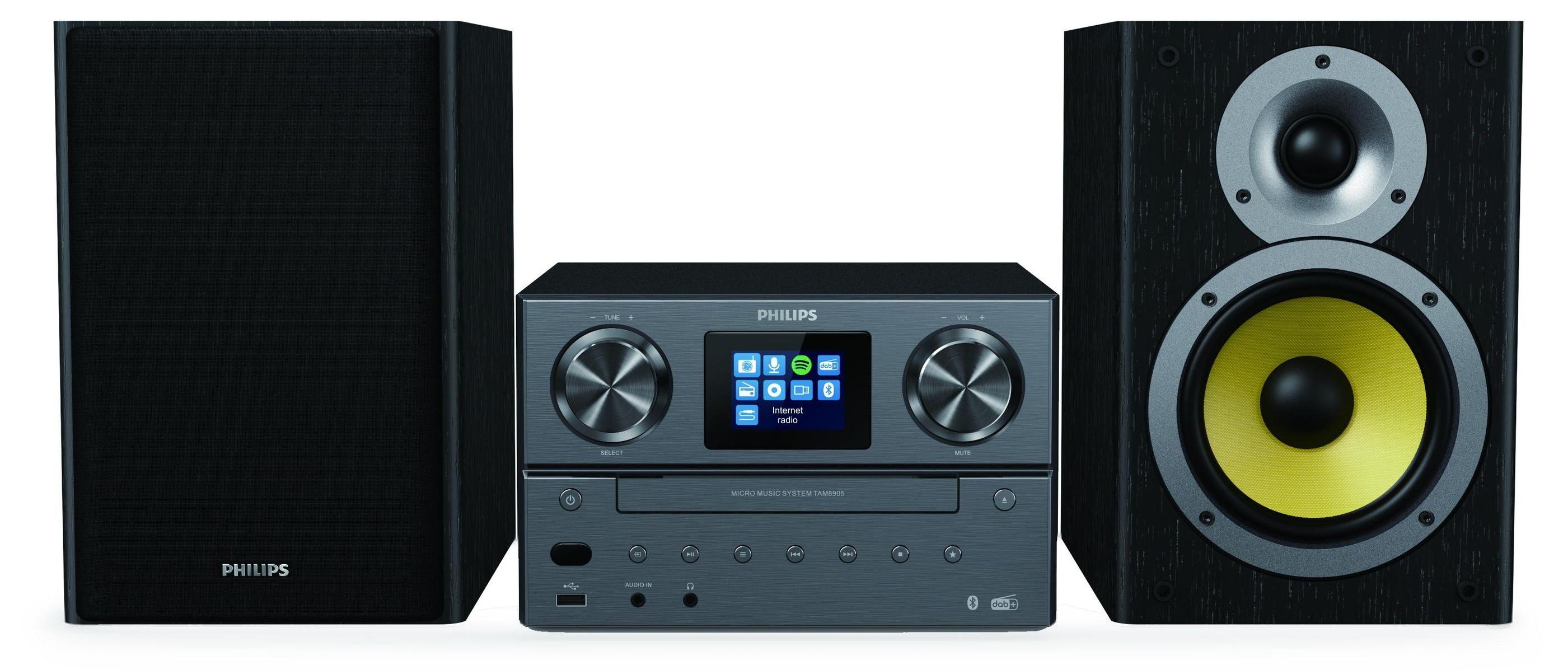 Philips TAM8905/10, Heim-Audio-Mikrosystem, Schwarz, 1 Disks, Ablage, China, 100 W