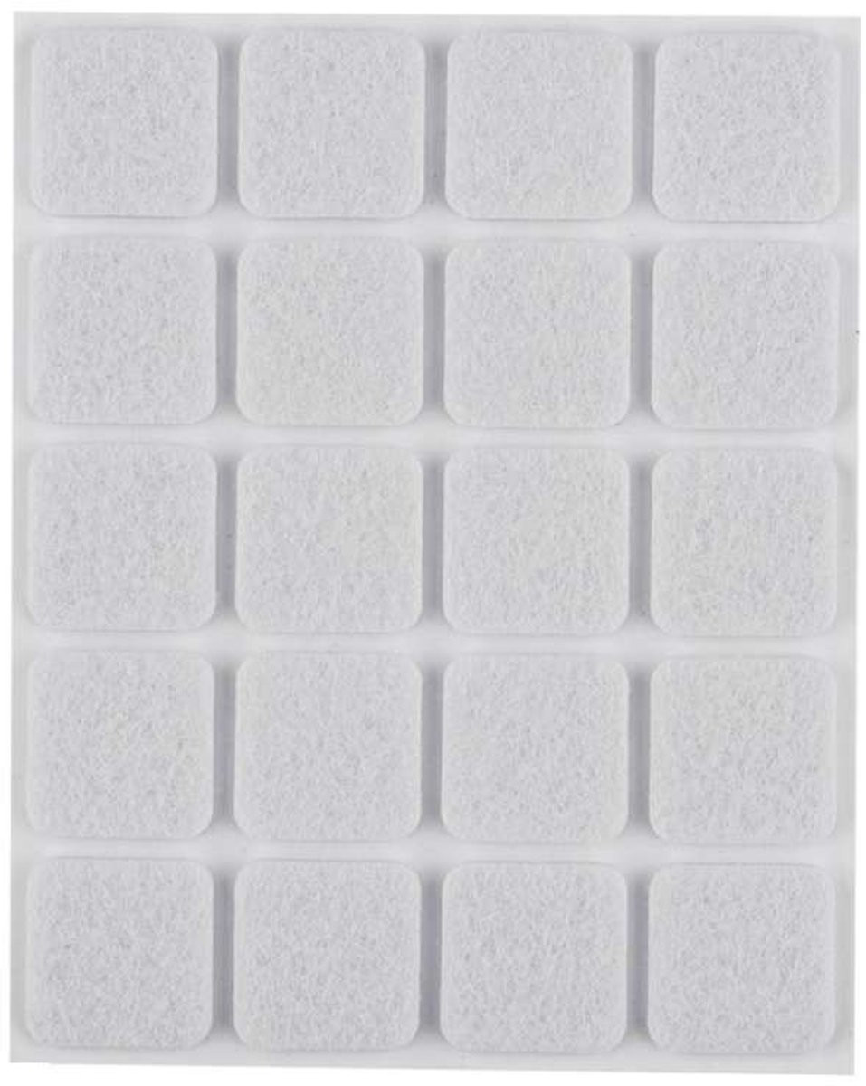 ABC-Led Zelfklevende viltjes vierkant Wit 20 x 20 mm 20 stuks
