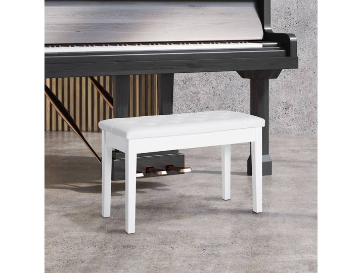 Homcom Banquette pour Piano Simili Cuir et Bois Blanc 76 x 36 x 50 cm