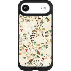 Nivocase Handyhülle für Apple iPhone Air Hülle NIVOpure Case Schwarz Blumen Retro Vogel (Apple iPhone Air), Smartphone Hülle, Schwarz