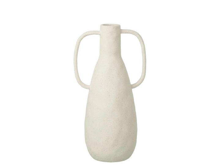 Dekovase, Weiss, Keramik, 15.5x41x21.5 cm, Dekoration, Vasen, Keramikvasen