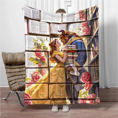 Uplift Picks Beauty And The Beast Flannel Throw Blanket Soft Cozy Sofa Blanket 06 150x220cm (59x86in)