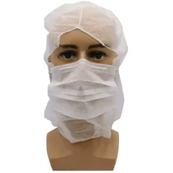 Ampri | Med-Comfort Astronautenhaube mit Gesichtsmaske | Beutel à 100 Stück | grün | grün