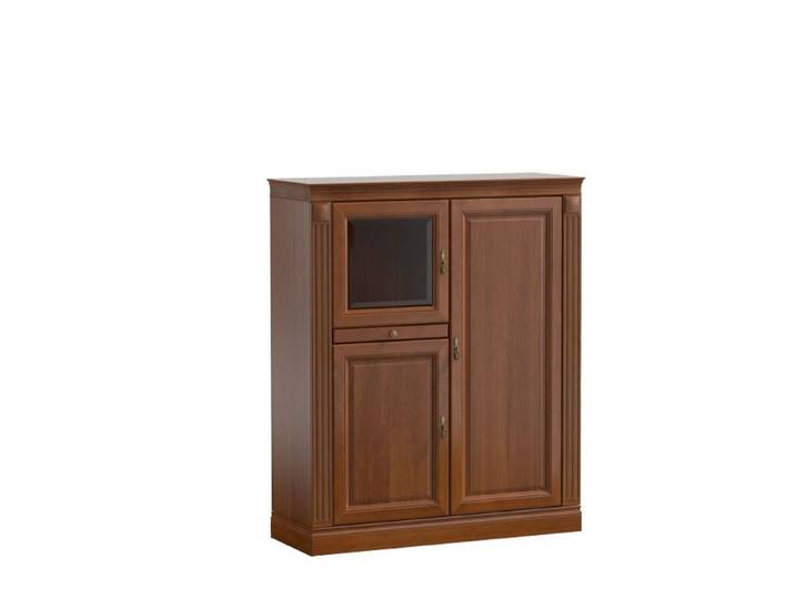 JVmoebel Barschrank Klassische Beistellkommode aus Massivholz in warmer Brauntönung (1-St)