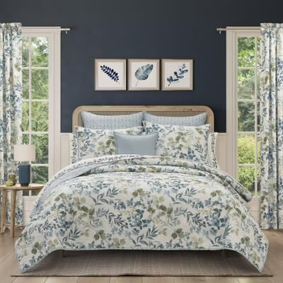 Evergreen Blue 3 Piece Quilt Set by Royal Court in Blue (Size TWIN)