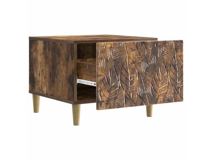 KTHLBRH Couchtisch Eiche Rauchgrau 50 x 49 x 40 cm Robustes Holz, Beine aus Eukalyptus, modernes Design für Wohnzimmer