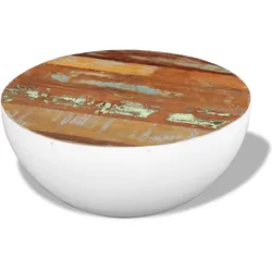 vidaXL Couchtisch Schalenform Altholz Massiv 60x60x30 cm