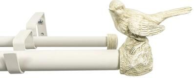 MERIVILLE 1-Inch Diameter Double Window Curtain Rod, Bird Finials