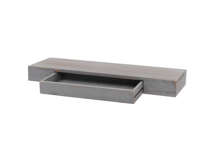 MCW Wandregal Schublade Grau, Holz, 80x8x25 cm, Wohnzimmer, Regale, Wandregale