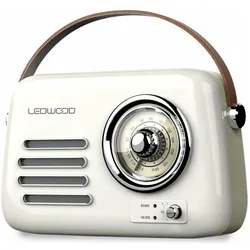 Ledwood Transistor-Radio ALMA BLANCO Weiss 30 W (FM, Bluetooth), Radio, Weiss