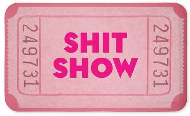 "Stupell Pink Sh*t Show Ticket Printed Anti-Fatigue Floor Mat, 30""x18"""