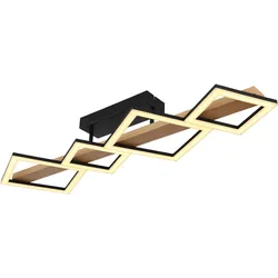 LED-Deckenleuchte Dustin Schwarz/Dunkelbraun max.35Watt Deckenlampe