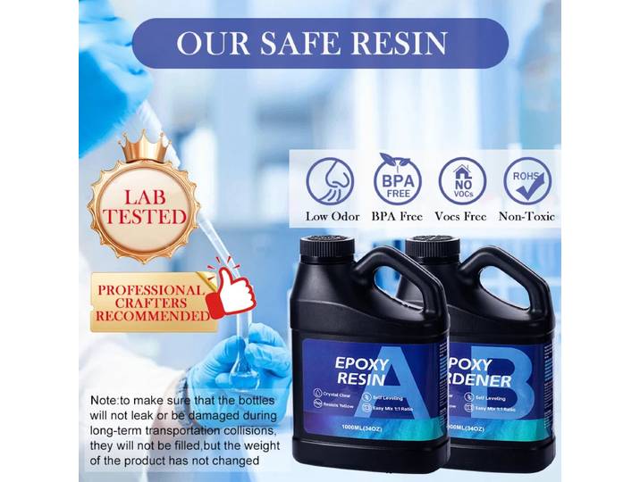 Kit de résine époxy 2000ML, mélange facile, résine époxy transparente, résine Anti-jaunissement sans bulles pour le moulage, le bricolage, l'art de la résine, les moules