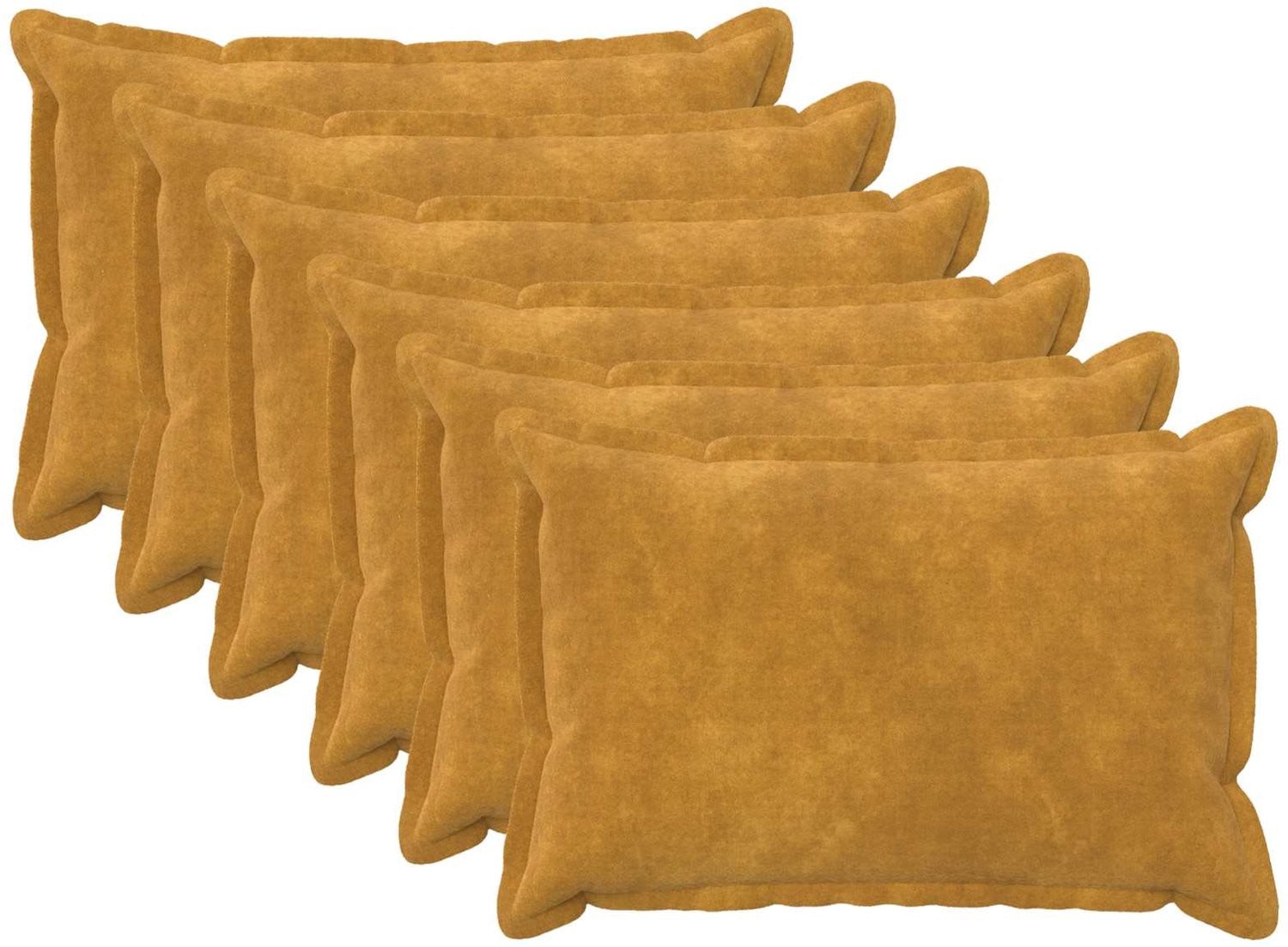 vidaXL Set van 6 Gele Microfiber Fleece Kussens