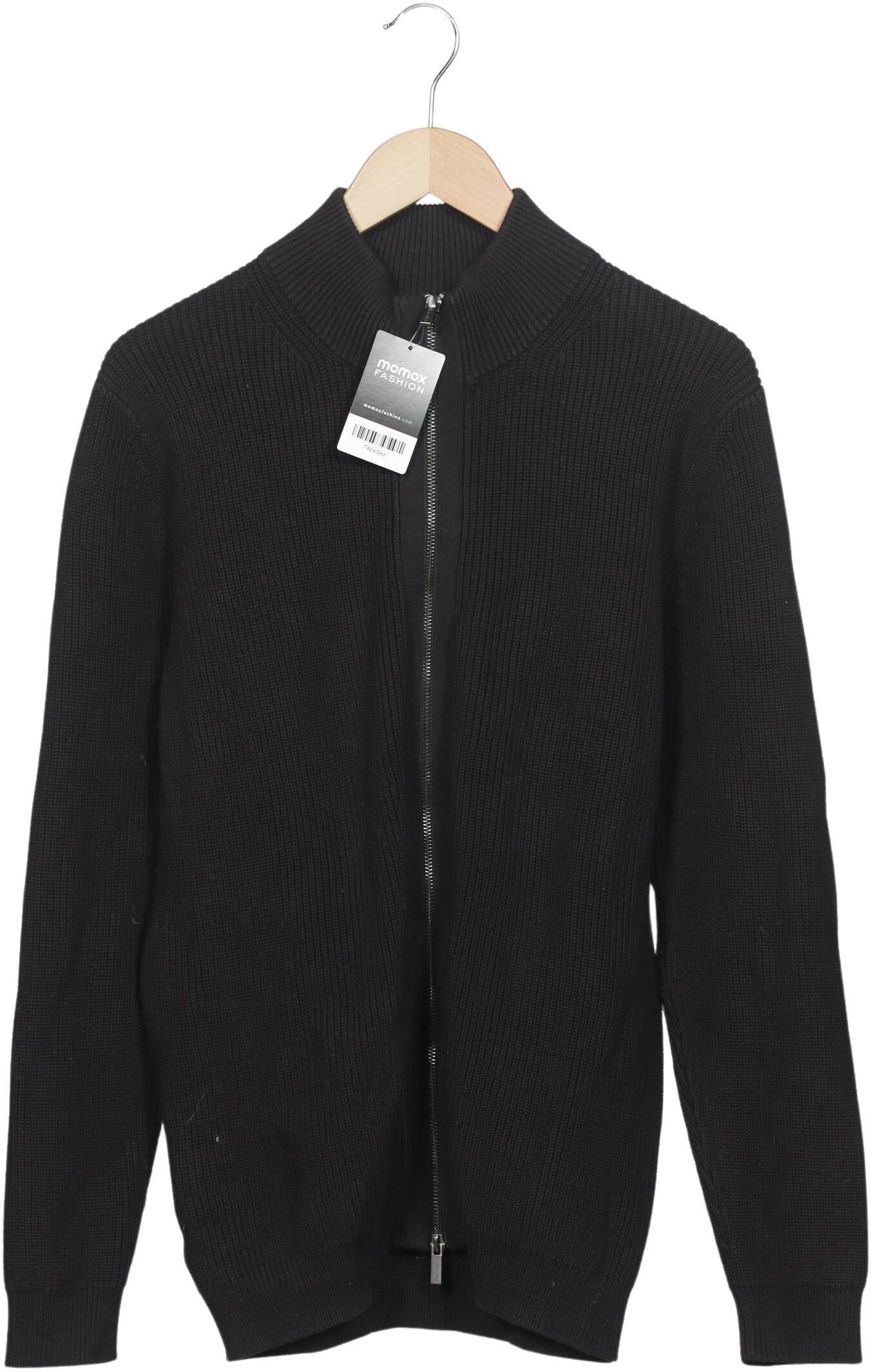 Massimo Dutti Herren Strickjacke, Schwarz, Gr. L, Baumwolle - Second Hand