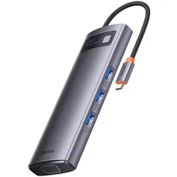 Baseus WKWG050013 (USB-C, 8 Ports), Dockingstation + USB Hub, Grau