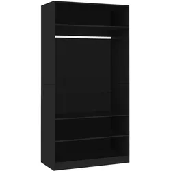 vidaXL Kleiderschrank Schwarz 100x50x200 cm Holzwerkstoff