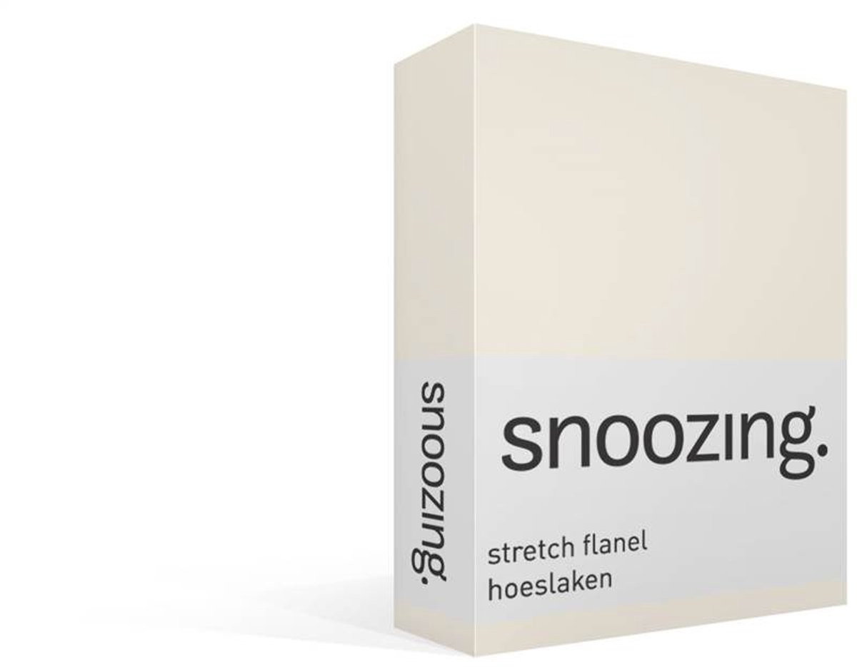 Snoozing Stretch Flanellen Hoeslaken Lits-jumeaux Ivoor
