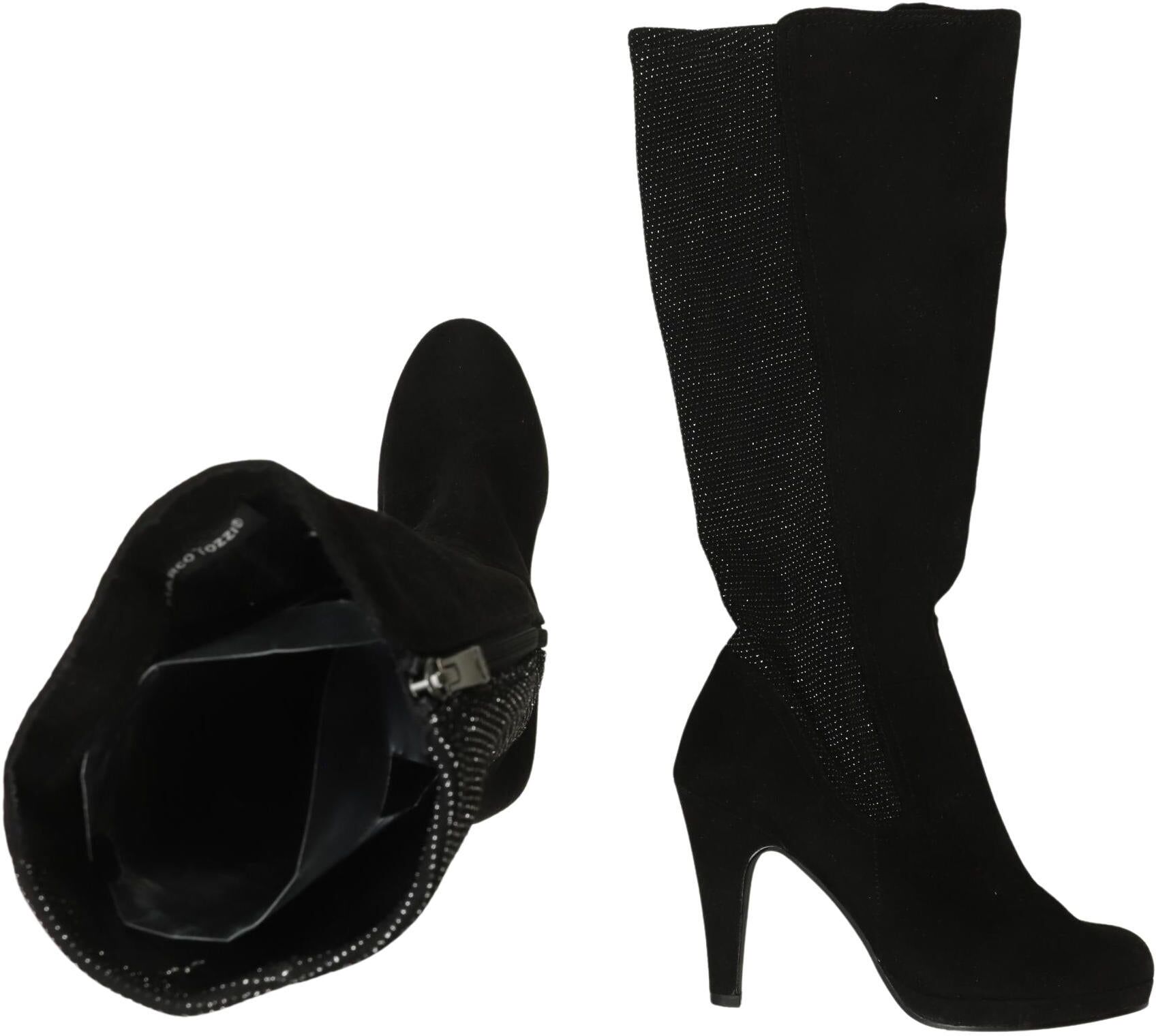 Marco Tozzi Damen Stiefel, Schwarz, Gr. EU 38, kein / Etikett - Second Hand