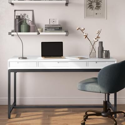 WYNDENHALL Devlin SOLID HARDWOOD Industrial 60 inch Wide Desk