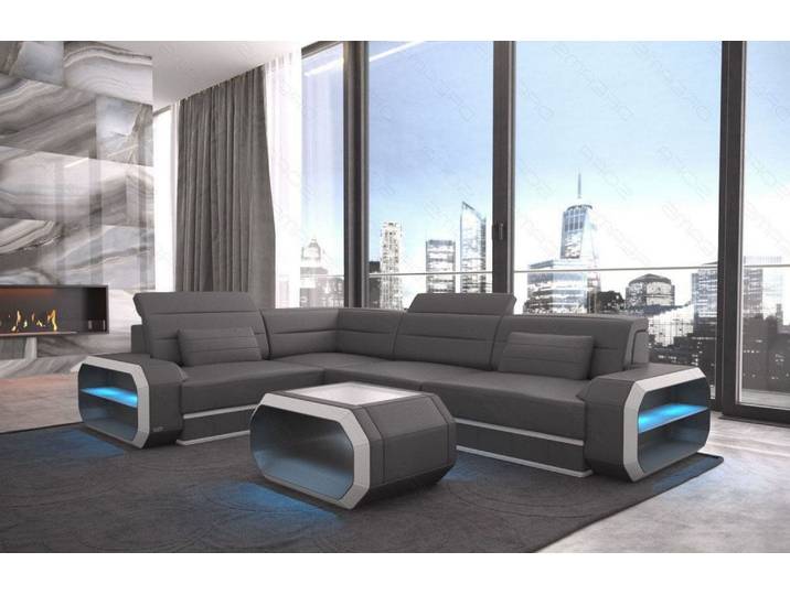 Couch Verona L-Form in Leder