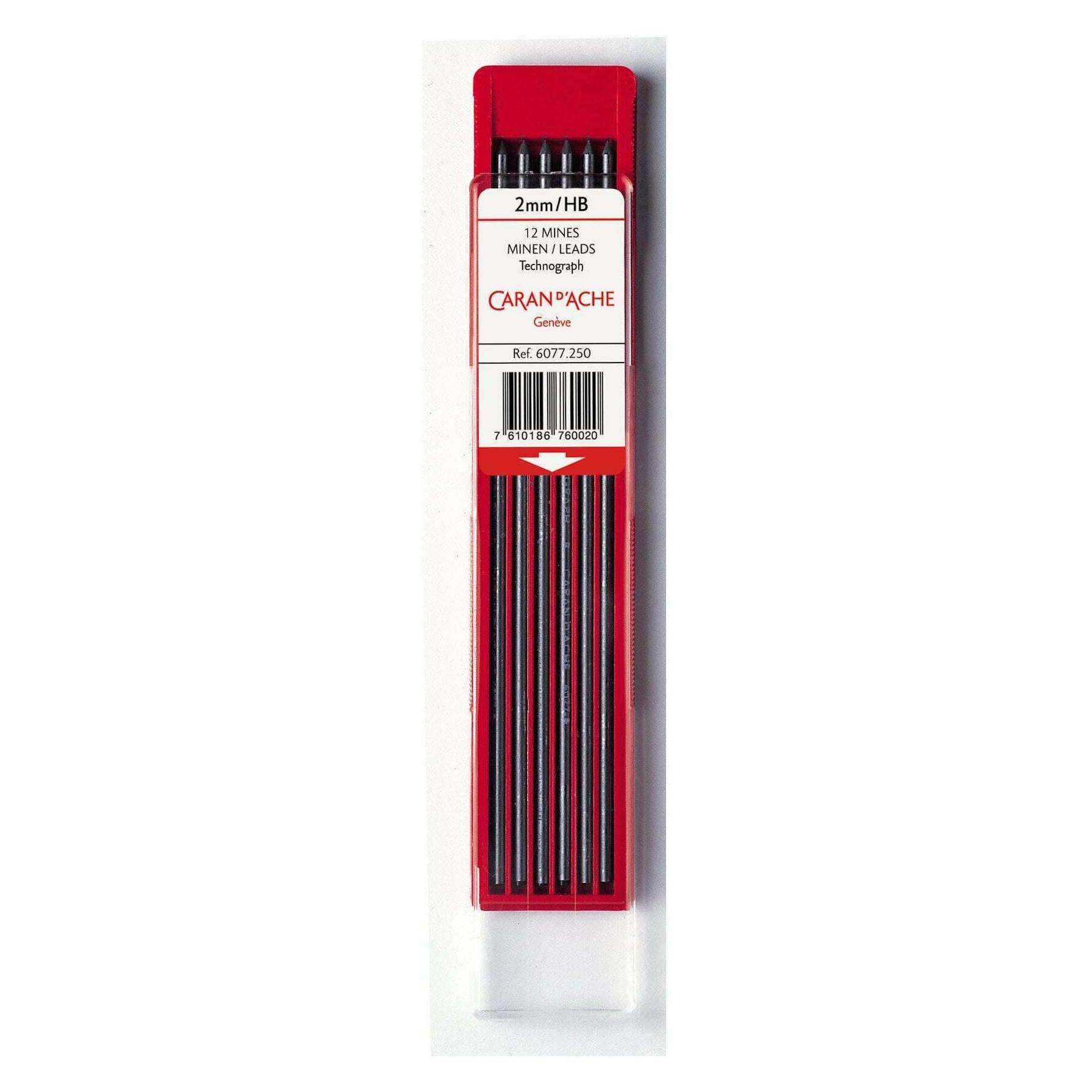 Caran d'Ache Technograph-Minen (12 Stk., 2 mm, HB) (6077.250)