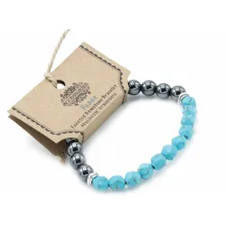 Faceted Gemstone Bracelet - Magnetic Turquoise