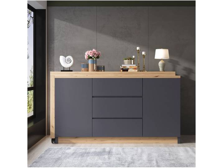 Bureau pliant pivotant 360° gris et aspect chêne 120 x 50 x 76 5 cm avec rangement