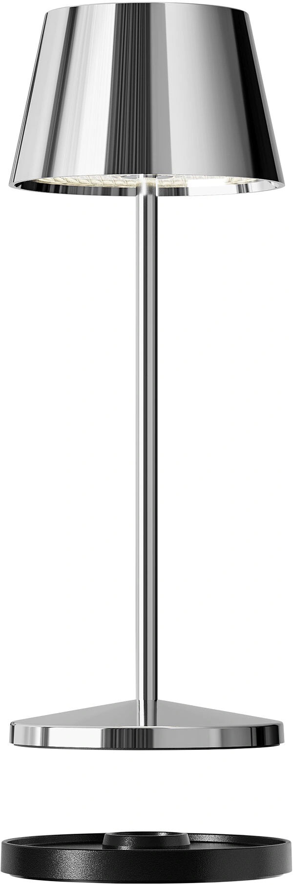 Villeroy & Boch Lampada da Tavolo Ricaricabile LED, Cromo Seoul Micro RC