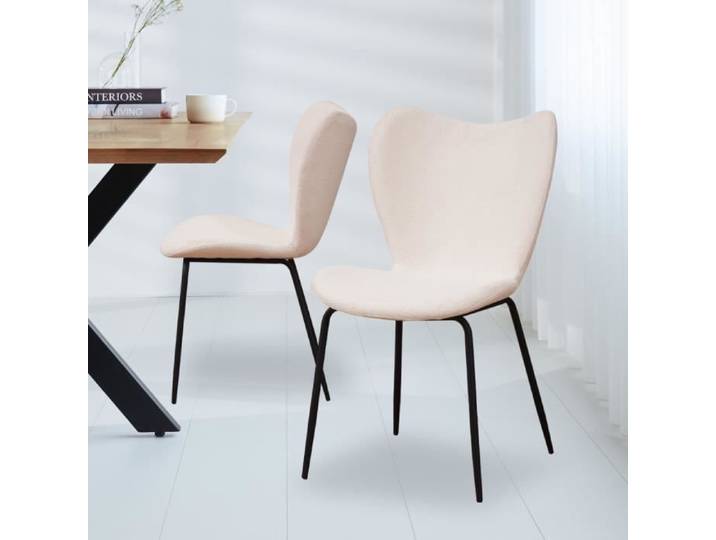 Chaise de salle à manger Sia Bouclé blanc