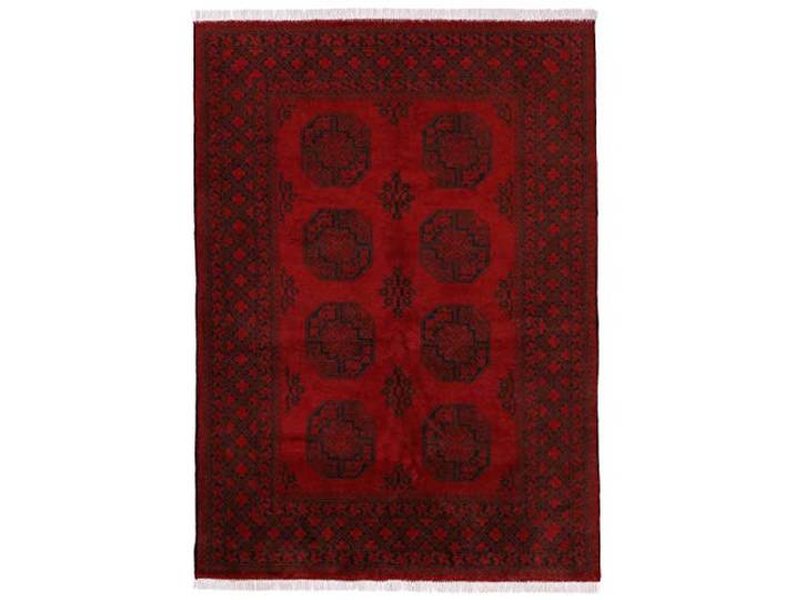 carpetfine Orientteppich Afghan Akhche handgeknüpft 140x200 cm Rot 100 % Wolle, handgeknüpft, orientalisches Muster, für Fußbodenheizung geeignet, für Wohnzimmer, Schlafzimmer und Esszimmer