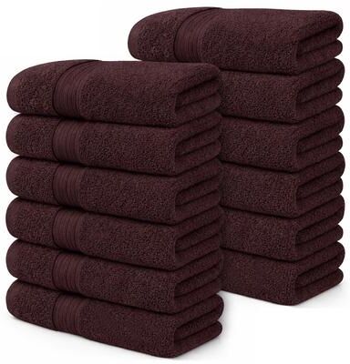 Ample Decor Luxurious Cotton Highly Absorbent Hand Towels 18x28 Inch, 12 PCS