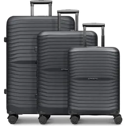 Stratic Shine 4 Rollen Kofferset 3-teilig, Koffer, Schwarz