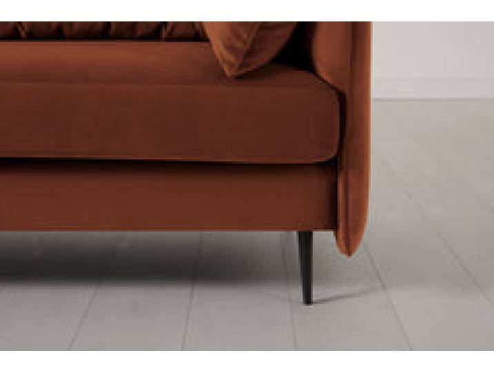 Model 19 Dreisitzer Chaiselongue-Sofa (Rechts), Umbrabraun