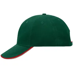 Basecap "MB6197" 6-Panel-Double-Sandwich - dark-green/red/dark-khaki