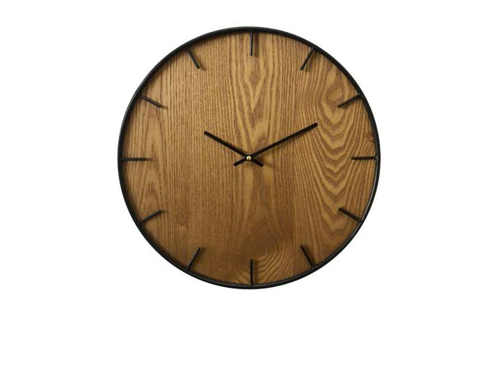 Mobili Rebecca Wanduhr Braun 5/40/40 cm, Rund, 5x40x40 cm, Dekoration, Uhren, Wanduhren
